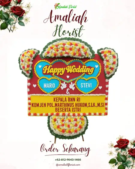 Papan Bunga Pernikahan Temaji